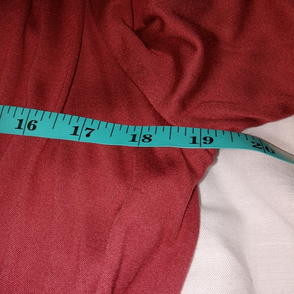 White House Black Market Rust Twisted Faux Wrap Tunic Large - Picture 5 of 8